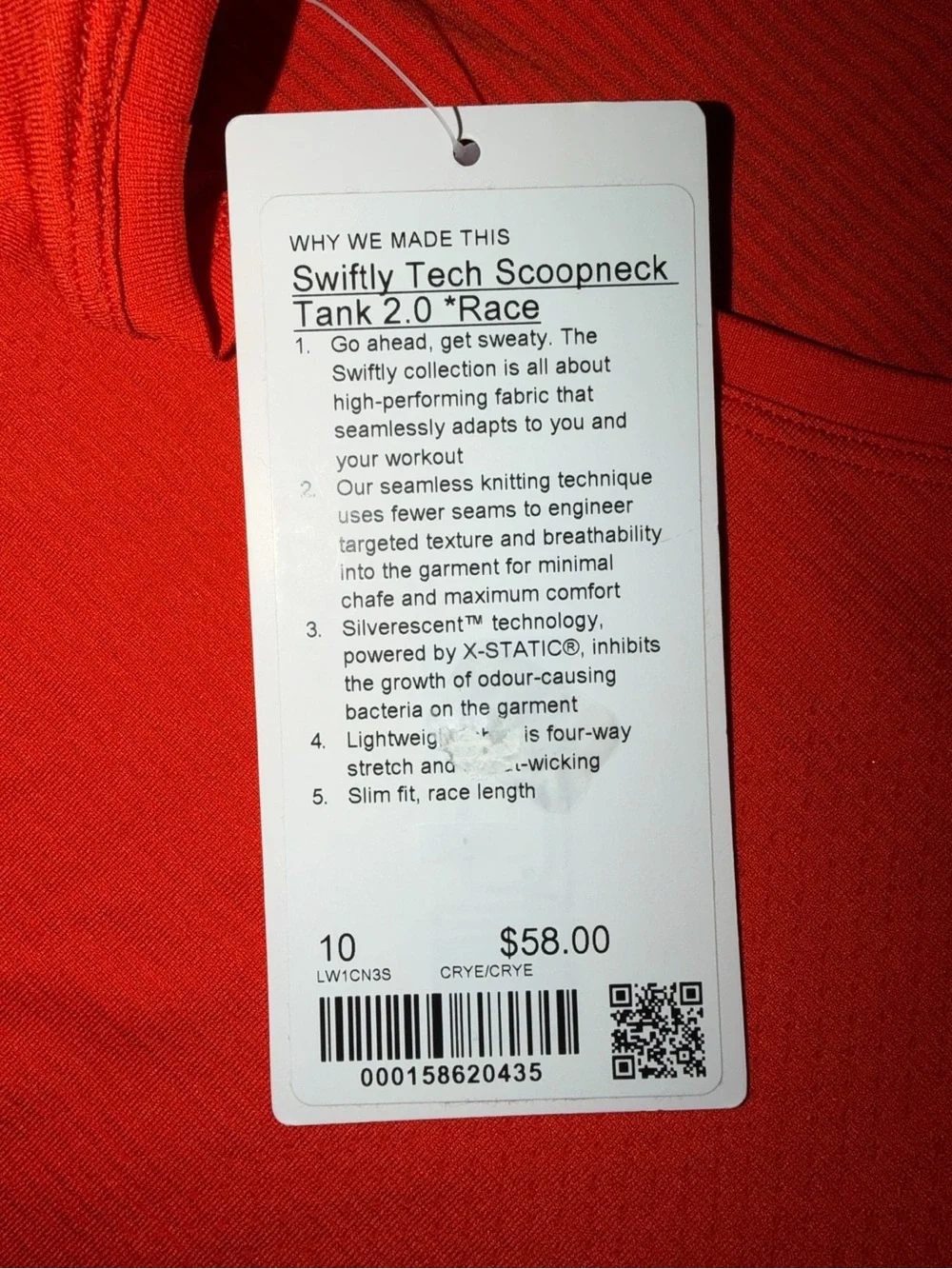 Lululemon Swiftly Tech Racerback Tank Top 2.0 Cherry Ember Size 10 NWT